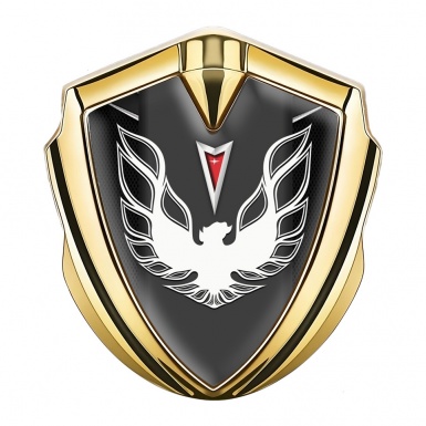 Pontiac Firebird 3d Emblem Badge Gold Dark Fishnet White Red Logo
