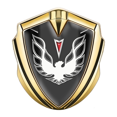 Pontiac Firebird 3d Emblem Badge Gold Dark Fishnet White Red Logo