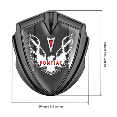 Pontiac Firebird Emblem Badge Graphite Half Treadplate White Red Logo