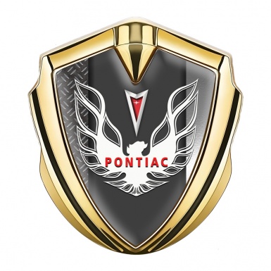 Pontiac Firebird Emblem Badge Gold Half Treadplate White Red Logo