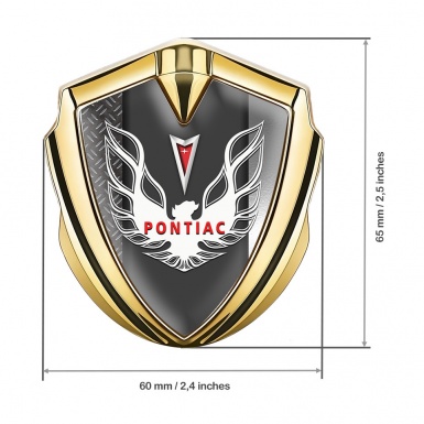 Pontiac Firebird Emblem Badge Gold Half Treadplate White Red Logo