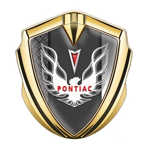 Pontiac Firebird Emblem Badge Gold Half Treadplate White Red Logo