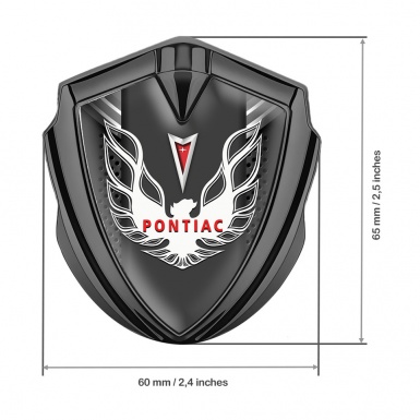 Pontiac Firebird Silicon Emblem Badge Graphite Grey Mesh White Red Logo