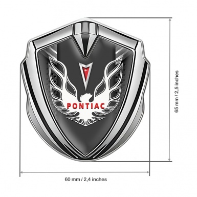 Pontiac Firebird Silicon Emblem Badge Silver Grey Mesh White Red Logo