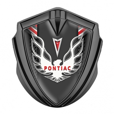 Pontiac Firebird Emblem Car Badge Graphite Red Elements White Red Logo
