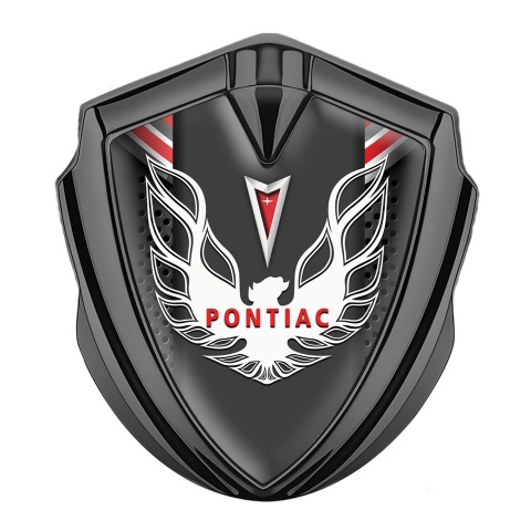 Pontiac Firebird Emblem Car Badge Graphite Red Elements White Red Logo