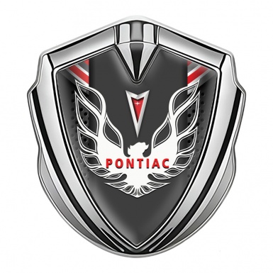 Pontiac Firebird Emblem Car Badge Silver Red Elements White Red Logo