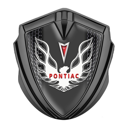 Pontiac Firebird Emblem Trunk Badge Graphite Dark Grate Red White Logo