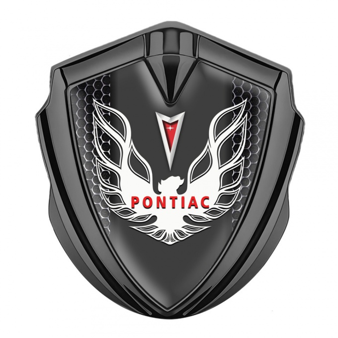 Pontiac Firebird Emblem Trunk Badge Graphite Dark Grate Red White Logo
