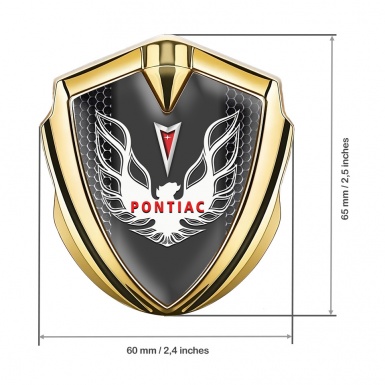 Pontiac Firebird Emblem Trunk Badge Gold Dark Grate Red White Logo