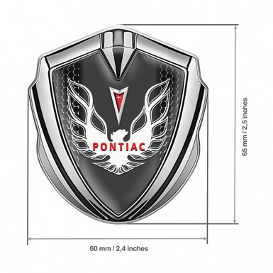 Pontiac Firebird Emblem Trunk Badge Silver Dark Grate Red White Logo