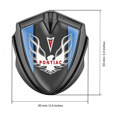 Pontiac Firebird Metal Emblem Badge Graphite Sky Frame Red White Logo