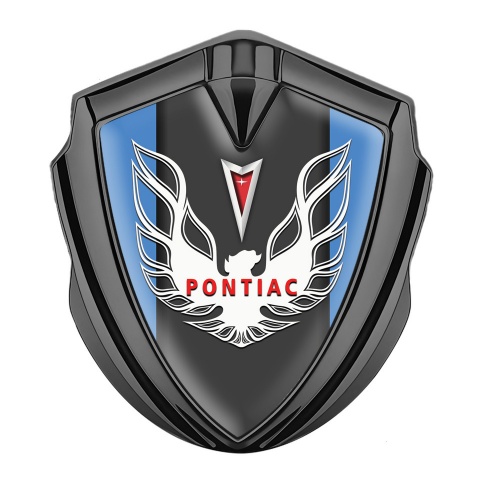 Pontiac Firebird Metal Emblem Badge Graphite Sky Frame Red White Logo