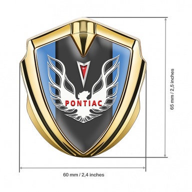 Pontiac Firebird Metal Emblem Badge Gold Sky Frame Red White Logo