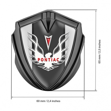 Pontiac Firebird Domed Emblem Badge Graphite Moon Grey Red White Logo
