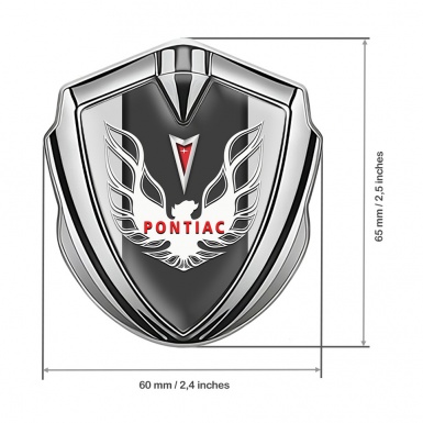 Pontiac Firebird Domed Emblem Badge Silver Moon Grey Red White Logo