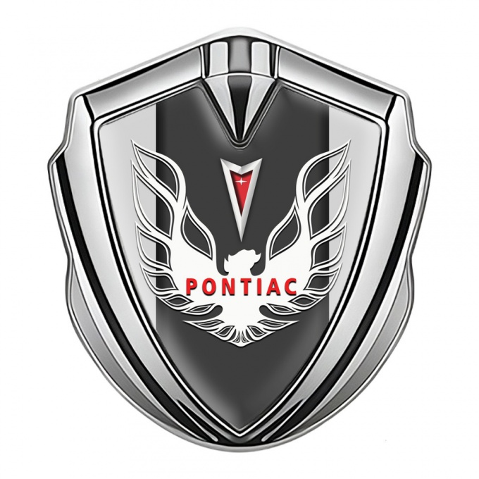 Pontiac Firebird Domed Emblem Badge Silver Moon Grey Red White Logo