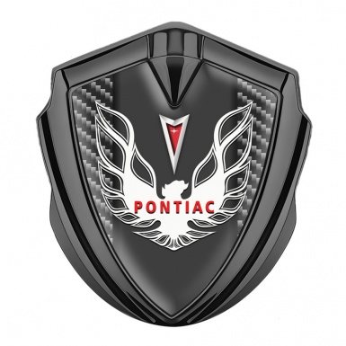 Pontiac Firebird Emblem Ornament Badge Graphite Dark Carbon Red White Logo