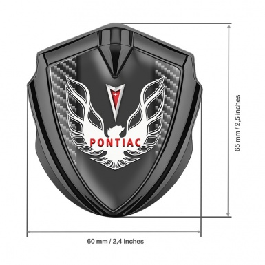 Pontiac Firebird Emblem Ornament Badge Graphite Dark Carbon Red White Logo