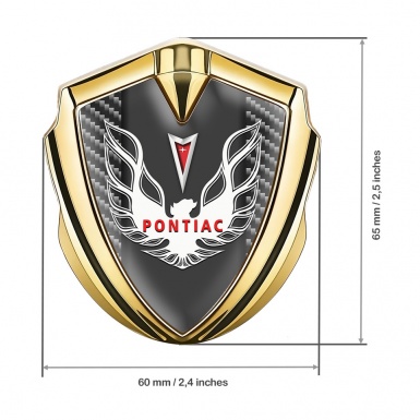 Pontiac Firebird Emblem Ornament Badge Gold Dark Carbon Red White Logo
