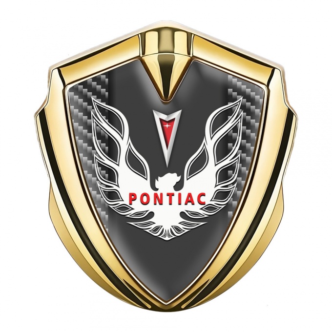 Pontiac Firebird Emblem Ornament Badge Gold Dark Carbon Red White Logo