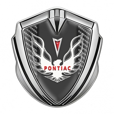 Pontiac Firebird Emblem Ornament Badge Silver Dark Carbon Red White Logo