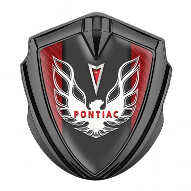Pontiac Firebird Silicon Emblem Badge Graphite Red Carbon Red White Logo