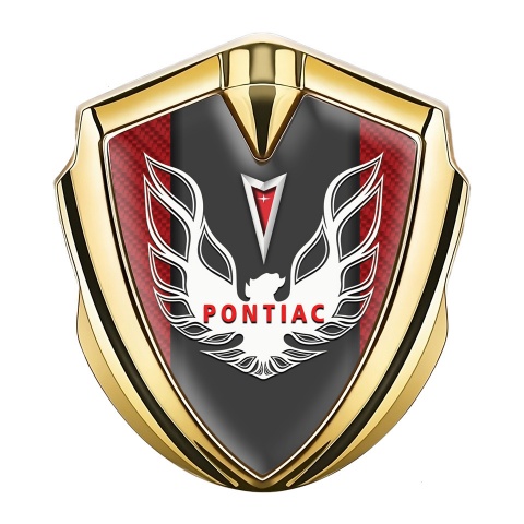 Pontiac Firebird Silicon Emblem Badge Gold Red Carbon Red White Logo
