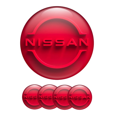 Nissan Silicone Stickers for Wheel Center Cap Red