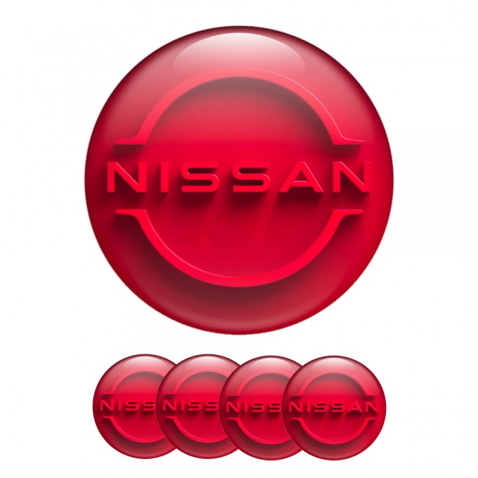 Nissan Silicone Stickers for Wheel Center Cap Red