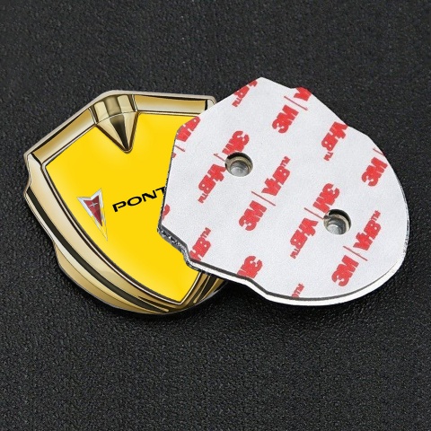 Pontiac Bodyside Domed Emblem Gold Yellow Base Classic Logo Design