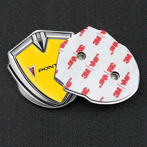 Pontiac Bodyside Domed Emblem Silver Yellow Base Classic Logo Design