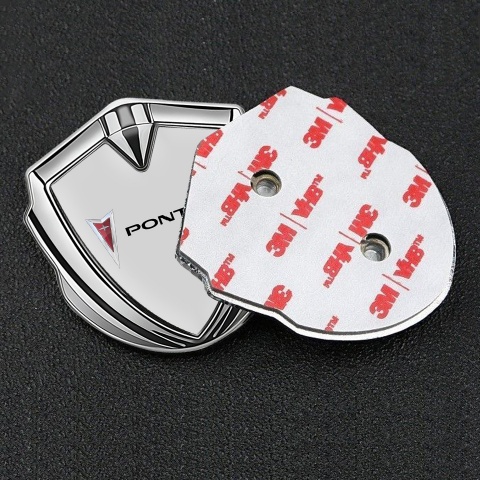 Pontiac 3d Emblem Badge Silver Moon Grey Classic Logo Motif