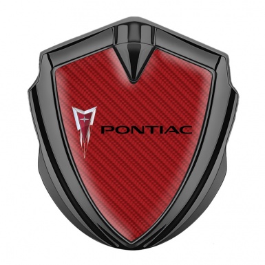 Pontiac Silicon Emblem Badge Graphite Red Carbon Classic Logo Motif