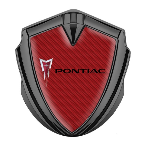 Pontiac Silicon Emblem Badge Graphite Red Carbon Classic Logo Motif