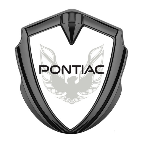 Pontiac Firebird Emblem Car Badge Graphite White Print Solid Logo Design