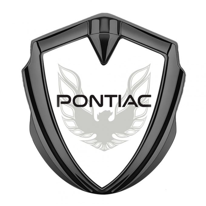 Pontiac Firebird Emblem Car Badge Graphite White Print Solid Logo Design