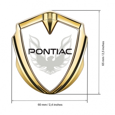Pontiac Firebird Emblem Car Badge Gold White Print Solid Logo Design