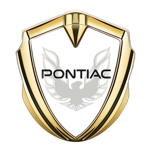 Pontiac Firebird Emblem Car Badge Gold White Print Solid Logo Design