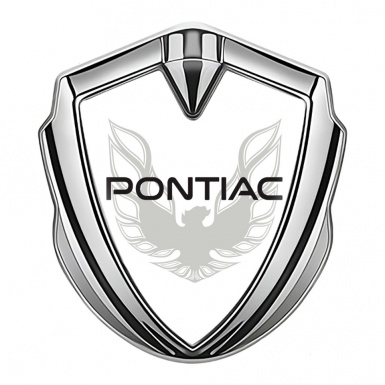 Pontiac Firebird Emblem Car Badge Silver White Print Solid Logo Design