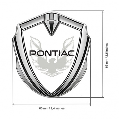 Pontiac Firebird Emblem Car Badge Silver White Print Solid Logo Design