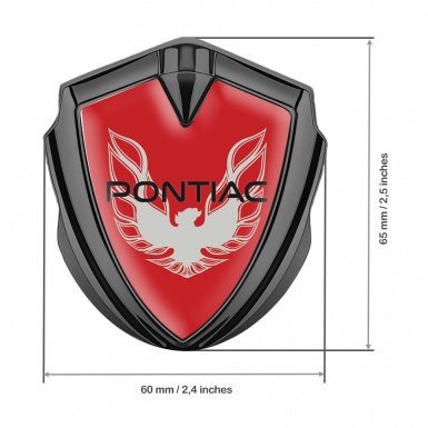 Pontiac Firebird Emblem Silicon Badge Graphite Red Print Solid Grey Logo