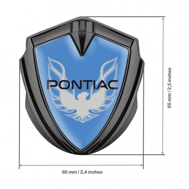 Pontiac Firebird Badge Self Adhesive Graphite Blue Print Solid Grey Logo