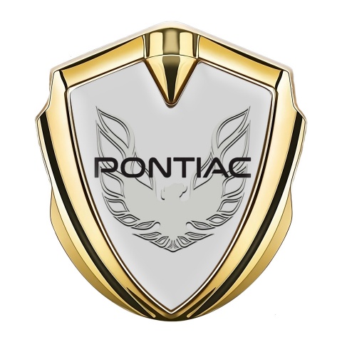 Pontiac Firebird Emblem Fender Badge Gold Grey Solid Logo Design