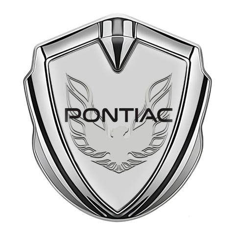Pontiac Firebird Emblem Fender Badge Silver Grey Solid Logo Design