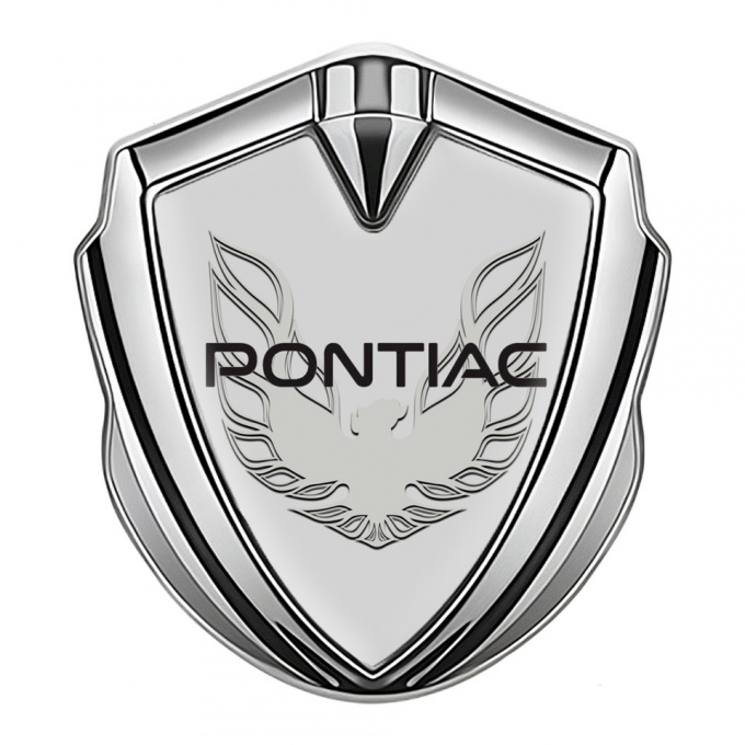 Pontiac Firebird Emblem Fender Badge Silver Grey Solid Logo Design
