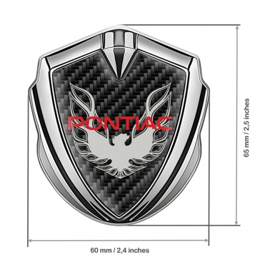 Pontiac Firebird Fender Emblem Badge Silver Black Carbon Grey Logo