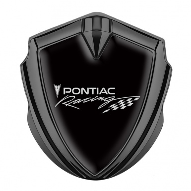 Pontiac Emblem Trunk Badge Graphite Black Base Racing Logo Edition
