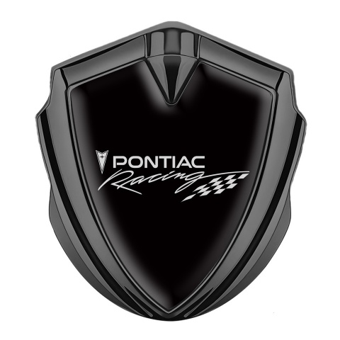 Pontiac Emblem Trunk Badge Graphite Black Base Racing Logo Edition