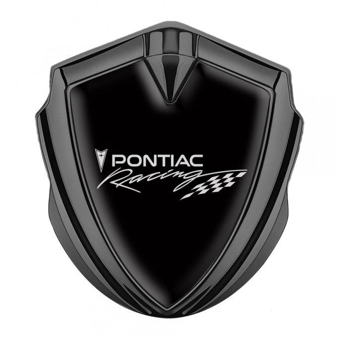 Pontiac Emblem Trunk Badge Graphite Black Base Racing Logo Edition